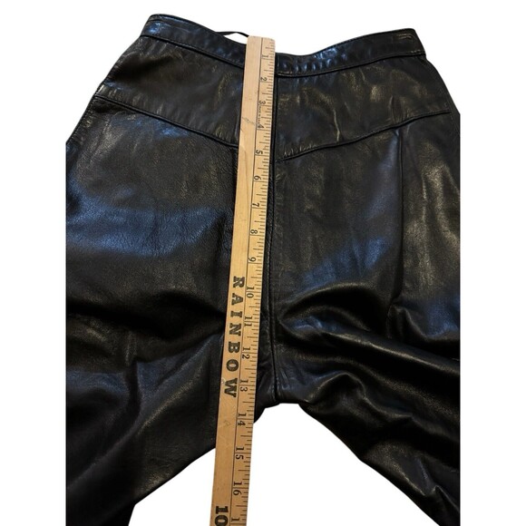 Siena Studio Women's Size 2 Vintage Black 100% Leather Pants lined pockets read - Picture 8 of 12